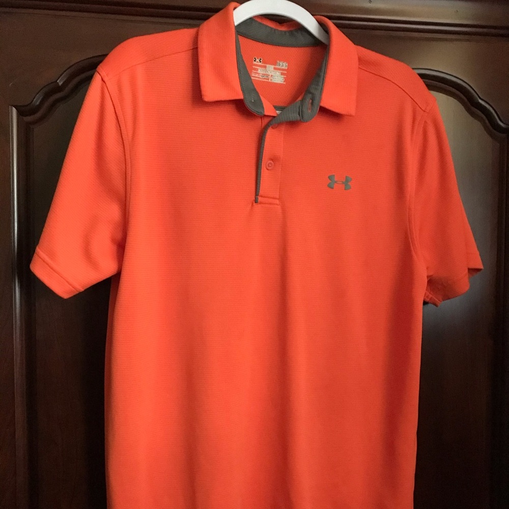 Orange Under Armour Sports Polo